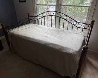 F26 - $175. Twin Day Bed with Trundle. Both mattresses are clean. Measures 81.5" wide, 41" deep, 46" tall.