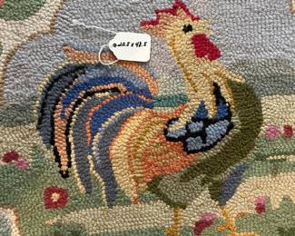 F74 - $60. Mayfair Collection. 100% Wool Hand Hooked Rug. Measures 20.5" x 48.5" long.