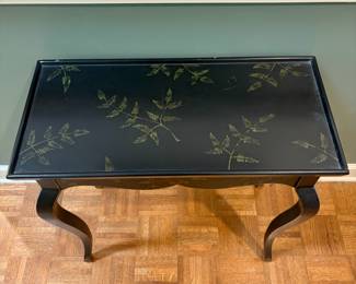 F21 - $75. Sturdy small side table with fern pattern. Measures 27" x 13" x 27" tall.