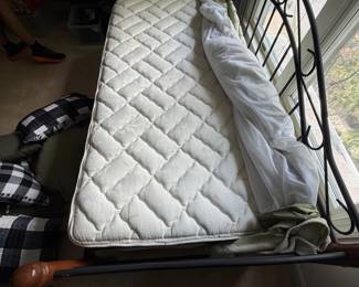 F26 - $175. Twin Day Bed with Trundle. Both mattresses are clean. Measures 81.5" wide, 41" deep, 46" tall.