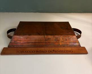 F89 - $60. Copper Rectangular 2 Handled Tray.