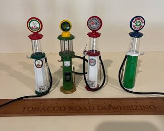 F124 - $25. Lot of Cylinder Gas Pumps Die Cast 1:18.