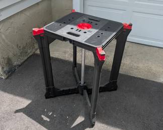 F102 - $25. Plastic Folding Miter Saw Table. 23.2 in. W x 31.5 in. H