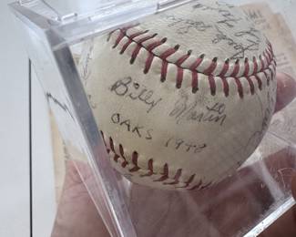 oakland oaks team sign ball