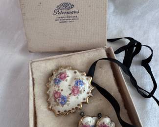 vintage brooch and earrings
