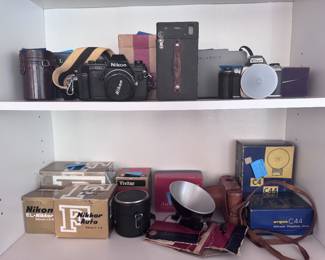 Many vintage Camers and lenses
