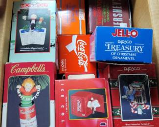 Vintage advertising Hallmark ornaments 