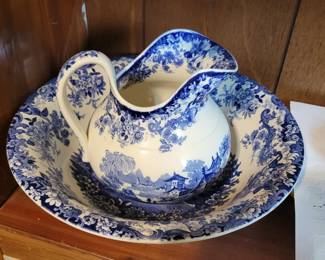 Rare Meissen pitcher and bowl