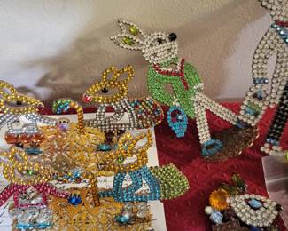 Czech rhinestone jeweled rabbits