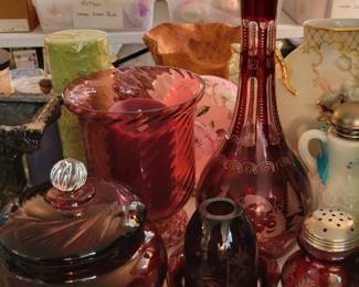 Vintage Bohemian cut to clear glass