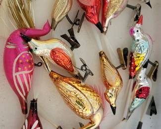 More vintage glass bird ornaments 