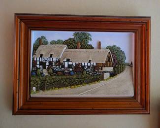 Vintage Friar Craft 3D Plaster Cottage Wall Plaque