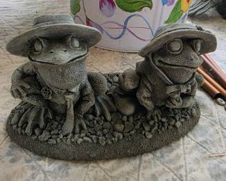 Vintage Anthropomorphic Frog Garden Statue