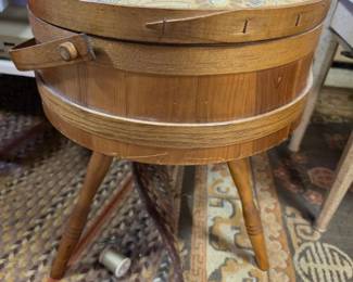 Vintage Bentwood Sewing Stool/Basket