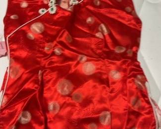 Vintage Red Chinese Children's Cheongsam Blouse