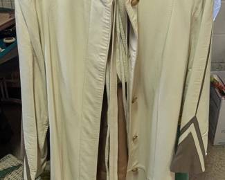 Vintage Two-Tone Leather Trench Coat