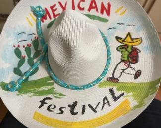 Vintage Hand-Painted Miniature Sombrero "MEYICAN festival"