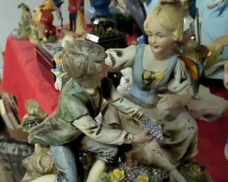 Capodimonte Porcelain Figurine of Courting Couple with Grapes