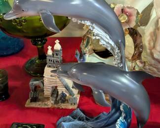 Vintage Porcelain Dolphin Figurine - Danbury Mint "Riding the Wave"