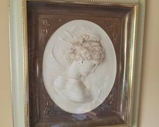 Vintage Turner Mfg Co. "East Wind" Lady Cameo Wall Plaque