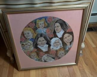 Vintage Religious Needlepoint Collage