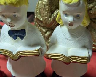 Vintage Chalkware Choir Boy and Girl Figurines - Japan