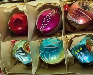 Vintage Polish Blown Glass Christmas Ornaments