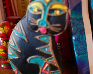 Hand-Painted Laurel Burch Style Cat Figurine