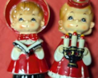 Lefton Christmas Caroler Candle Holders