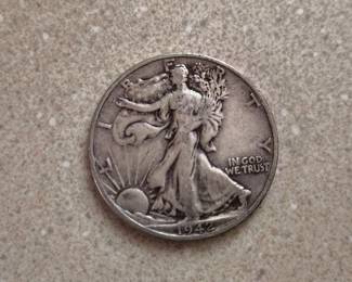 1942 Walking Liberty US coin 90% silver