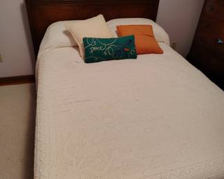 double bed with frame, headboard