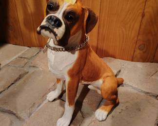Boxer dog statue