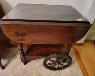 Vintage drop leaf tea cart