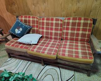 vintage plaid couch