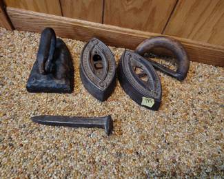 Antique sad irons, spike