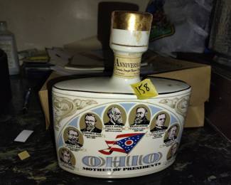 Ohio presidents decanter décor - empty