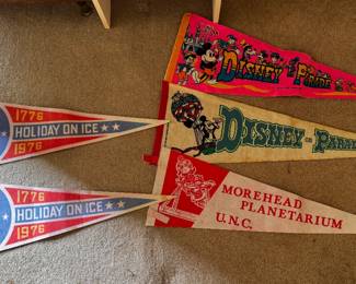 Vintage Disney and Holiday on Ice Pennants