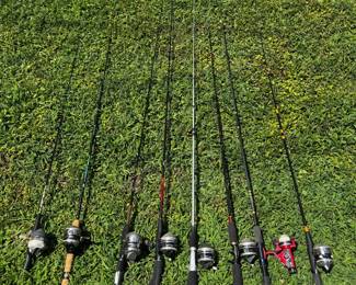 Fishing reel and rods
