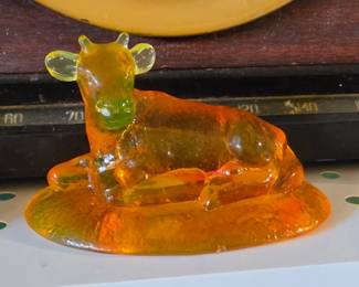 Vintage Glass Cow