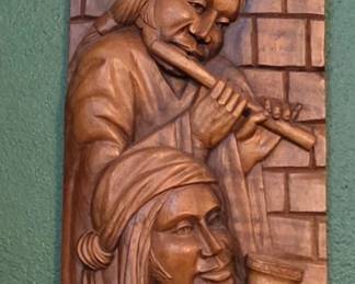 Hand Carved Wooden Plaque