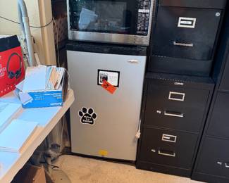 Microwave, filing cabinets, microwave