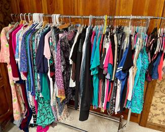 Sports bras, exercise clothes, dresses, robes