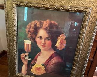 Large lithograph of Anheiser Busch advertising 1920’s