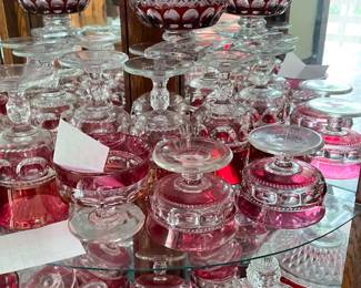 Cranberry sherbet glasses