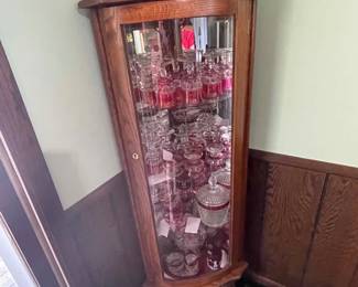 Corner cabinet. Does not include contents in picture