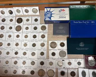 Silver Coins, Tokens, Coin Sets