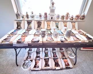 Huge Collection of Norman Rockwell Plates (With Original Papers & Boxes) Beer Stein Collection