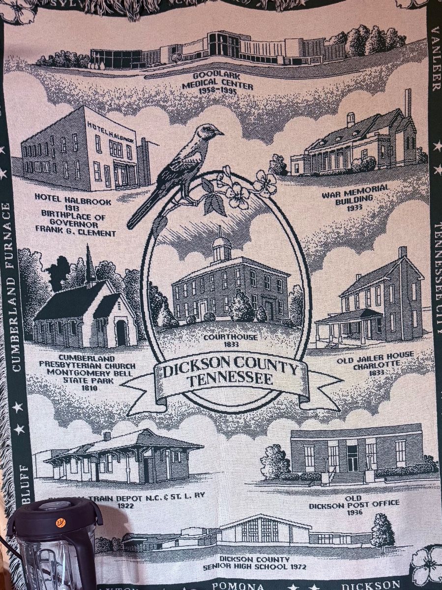Piece of Dickson TN History throw or wall art