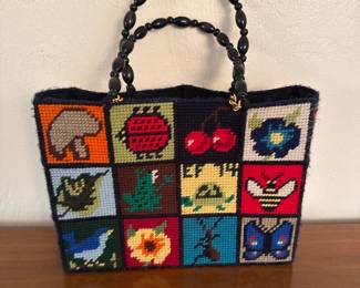 Vintage needlepoint purse, 1970s