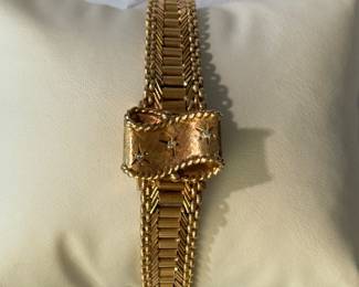 14k gold Hamilton Diamond Hidden Dial Cocktail Watch